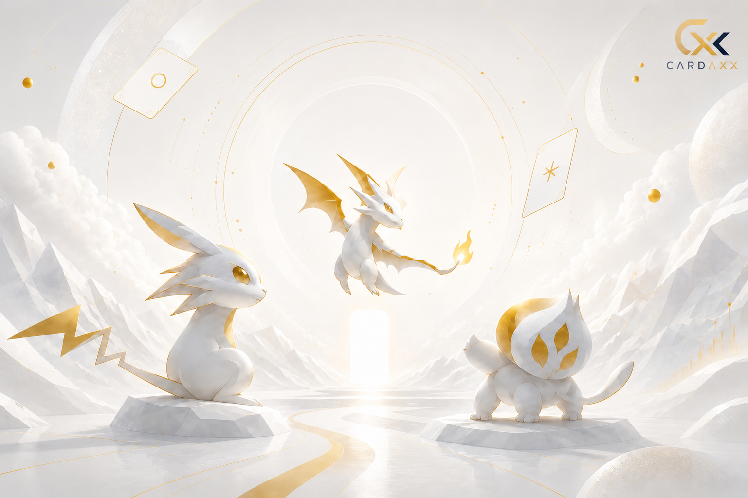 Cardaxx-univers med Pokémon-figurer, samlekort og gulddetaljer